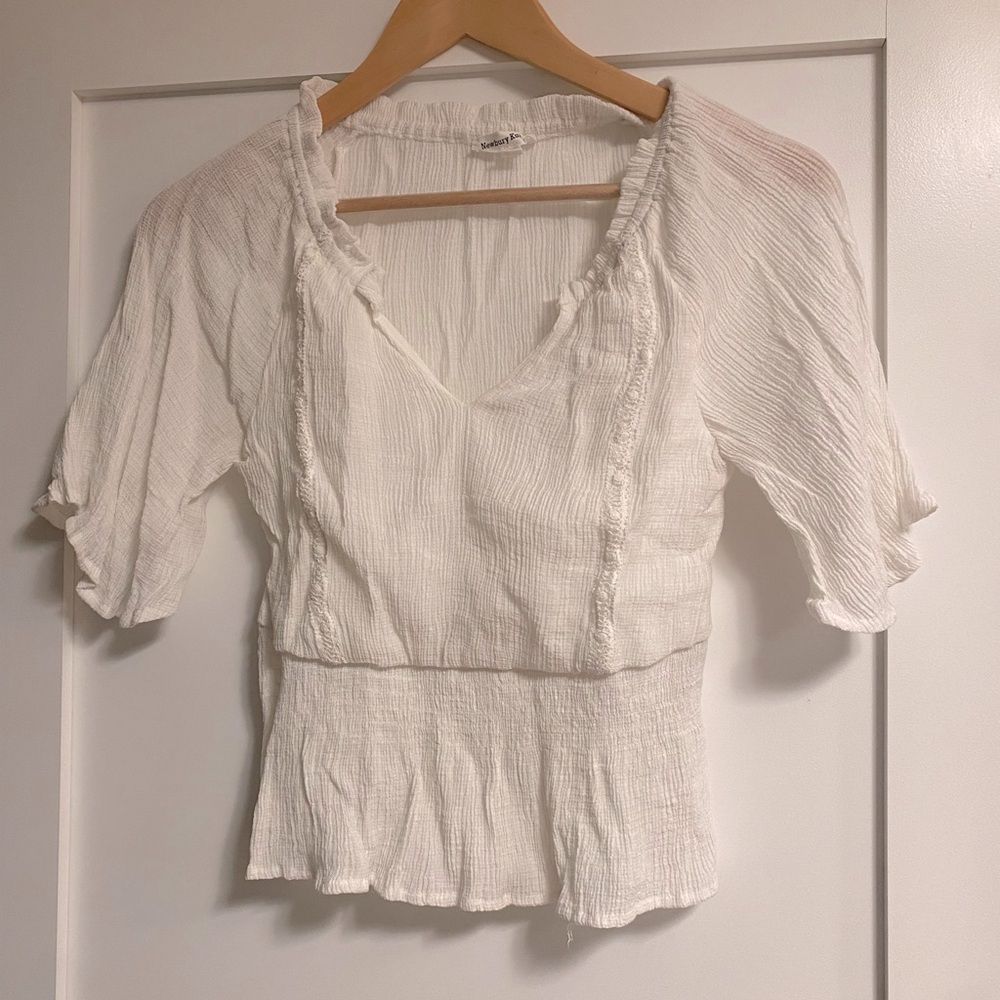 White crop blouse